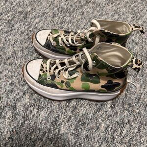 Camouflage High-Top Sneakers